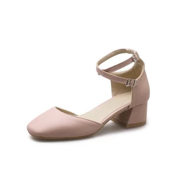 

Hollow sandals summer 2018 new small fresh with thick with 40-43 buckle with women's shoes 1849