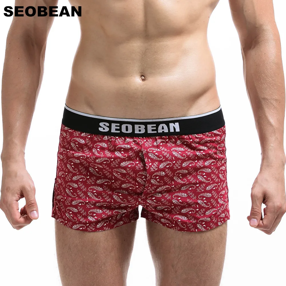 Брендовое нижнее белье Seobean мужские трусы боксеры хлопковые повседневные