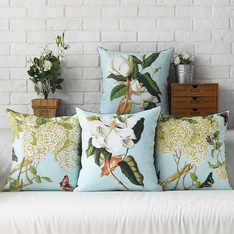

American Rural Flowers and Butterfly cushion Micro Plush Suede pillow sofa cushion decoration pillow free shipping