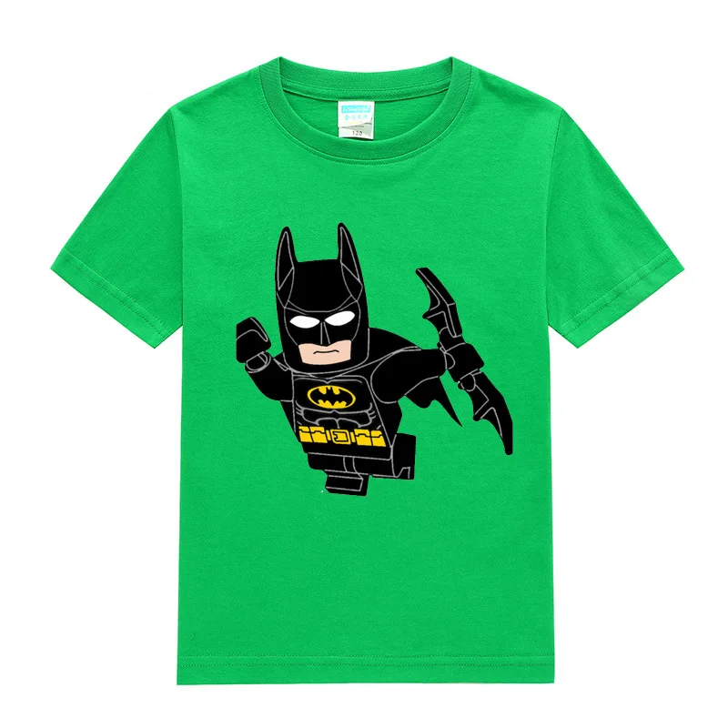 ; детская одежда с Бэтменом; хлопковая Футболка для мальчиков и девочек; Повседневная футболка; детские летние топы с короткими рукавами; футболки - Цвет: Зеленый