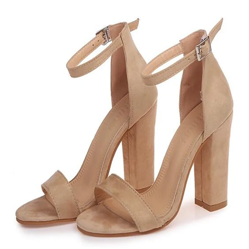 

Fashion Ankle Strap Women Casual Sandals Open Toe Summer High Heel Shoes Buckle Ladies Office Work Sandalias Shoes