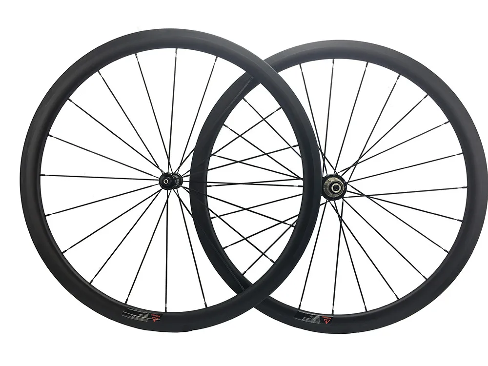Cheap 24/30/38/45/50/66/88mm Carbon Fiber Road Bike Wheels Powerway R36 Ceramic Bearing Hub Bicycles Cycling Wheelset 23mm Width 700c 1