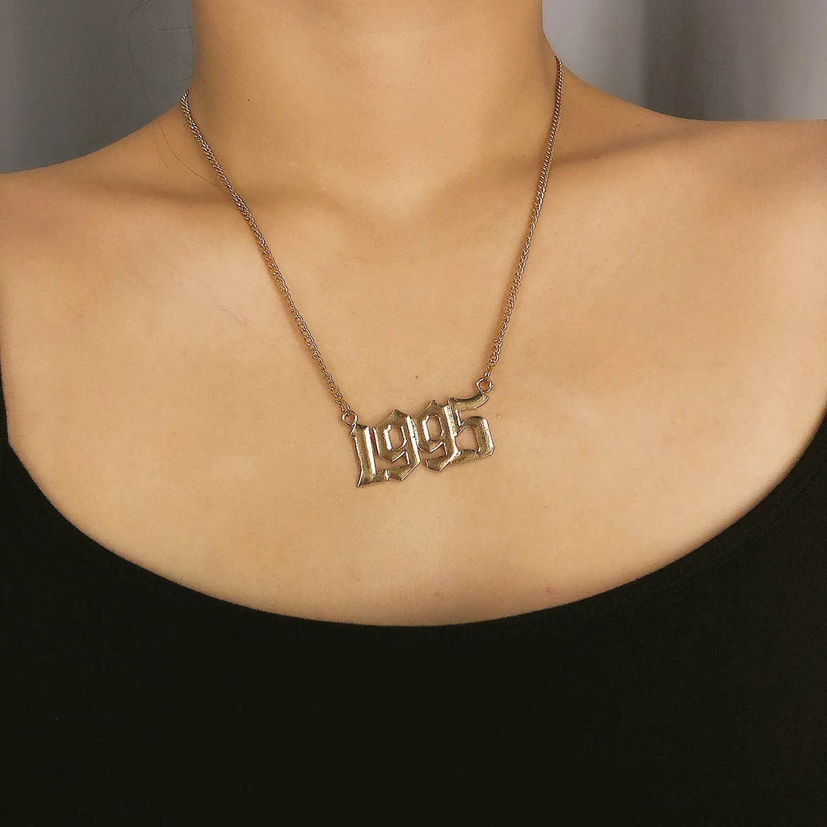 

KingDeng Long Number Necklace Pendent Hip Hop Fashion Trendy Women Unisex Simple Punk Zinc Alloy Geometric Wild Gift for Men