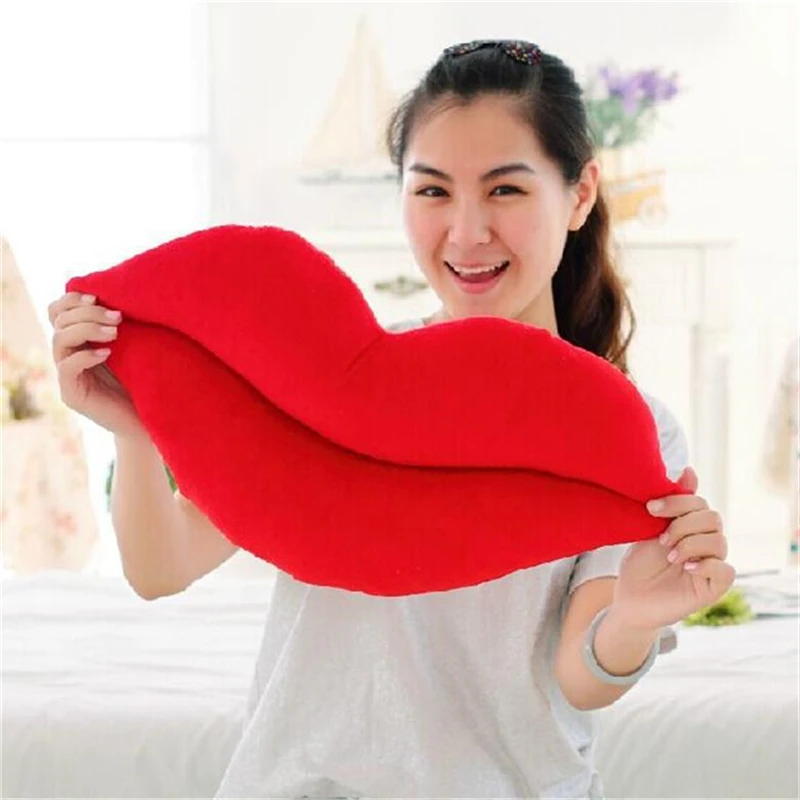 Creative cute gift plush pillow soft stuffed poop cushions red pink lips decorative for chair home hotel bar living room toy kid 5