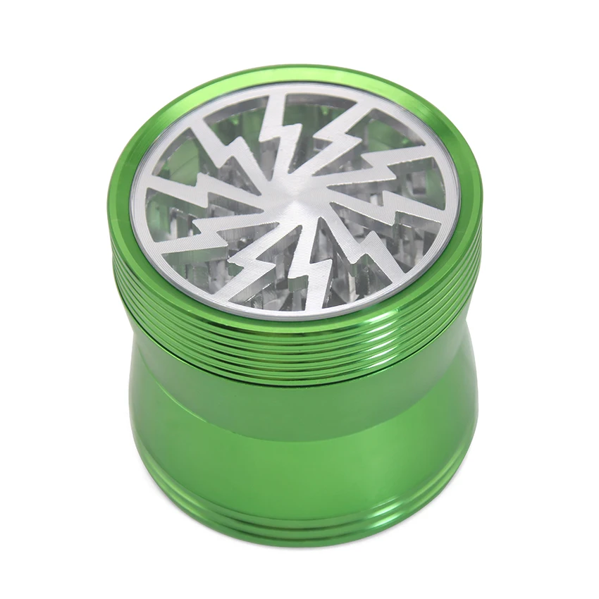 EKJ RF020 Lightning Tooth Herb Grinder 2.5" 4 Pieces With Scraper