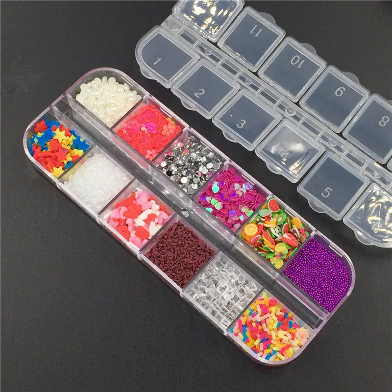 

12 Kinds of Colorful Clay Food Play Set Slime Supplies Super Light Clay Charms DIY Additives for Slices Interactive Puzzle Toys