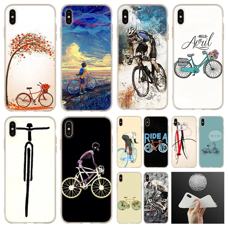 

BIKE CYCLING art soft Phone Case cover For iPhone 11 2019 XI R 4 5 5S SE 6 6s 7 8 Plus x XR XS Max case