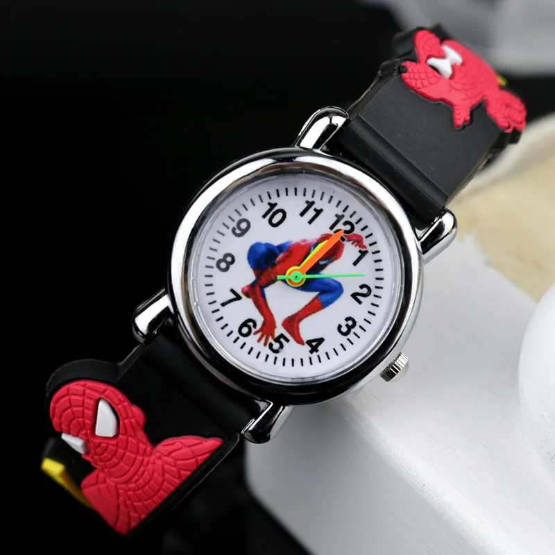 Детские часы с человеком-пауком, электронный красочный светильник, детские часы для мальчиков на день рождения, подарок для детей, наручные часы