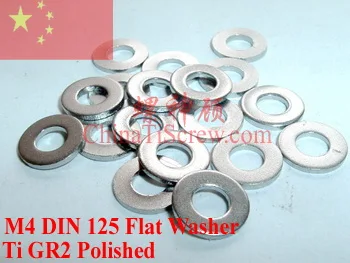 

Titanium Washer M4 Flat Washer DIN 125 Ti GR2 Polished 10 pcs