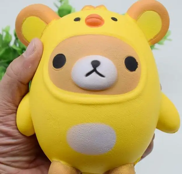 20 штук Редкие squishy желтый медведь squishiee игрушка 14,5 см, замедлить рост дешево оптом Бесплатная доставка