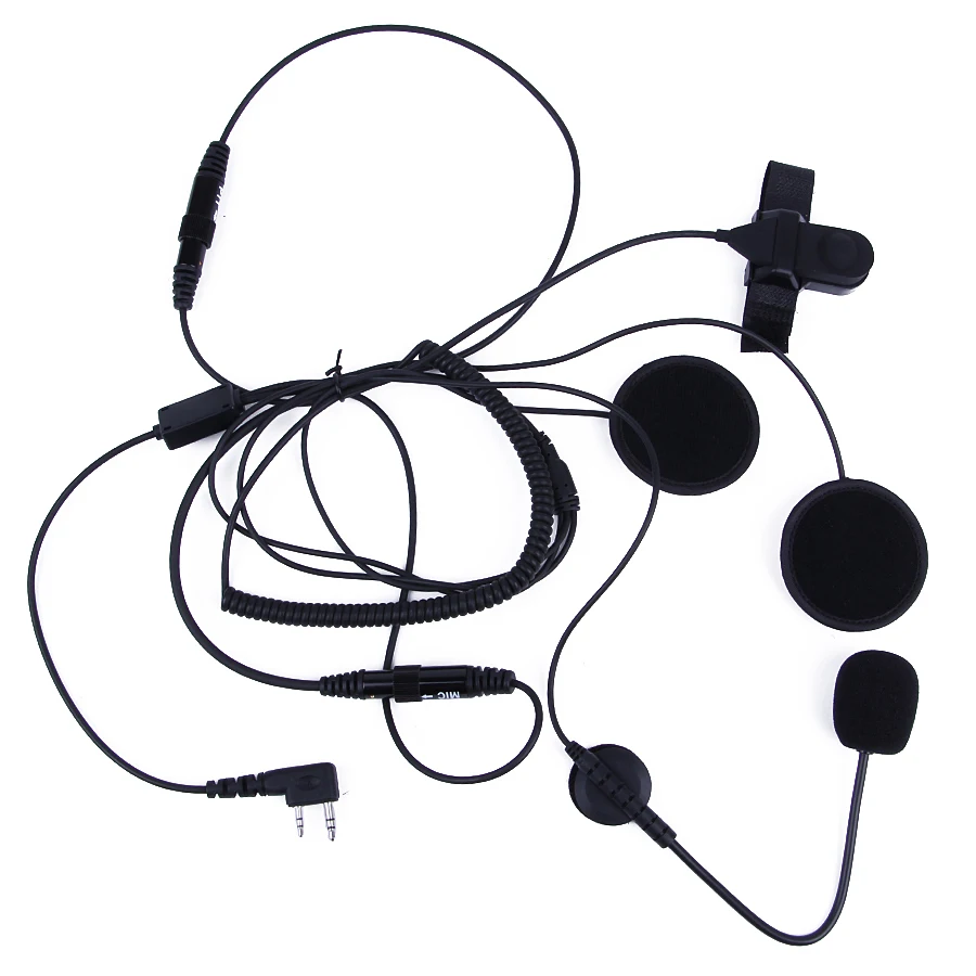 2Pin PTT Motorcycle Helmet Headset for two way radio kenwood CB Ham