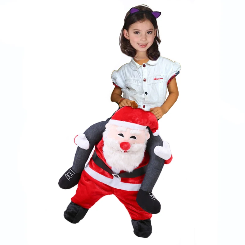 Adult-Kids-Novelty-Santa-Claus-Ride-on-Costume-Christmas-Riding-Shoulder-Funny-Suit-Santa-Mascot-Costume