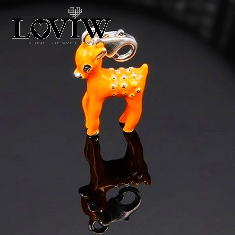 Животное Bambi очарование женский стиль высокое качество серебро Bijoux для дам DIY