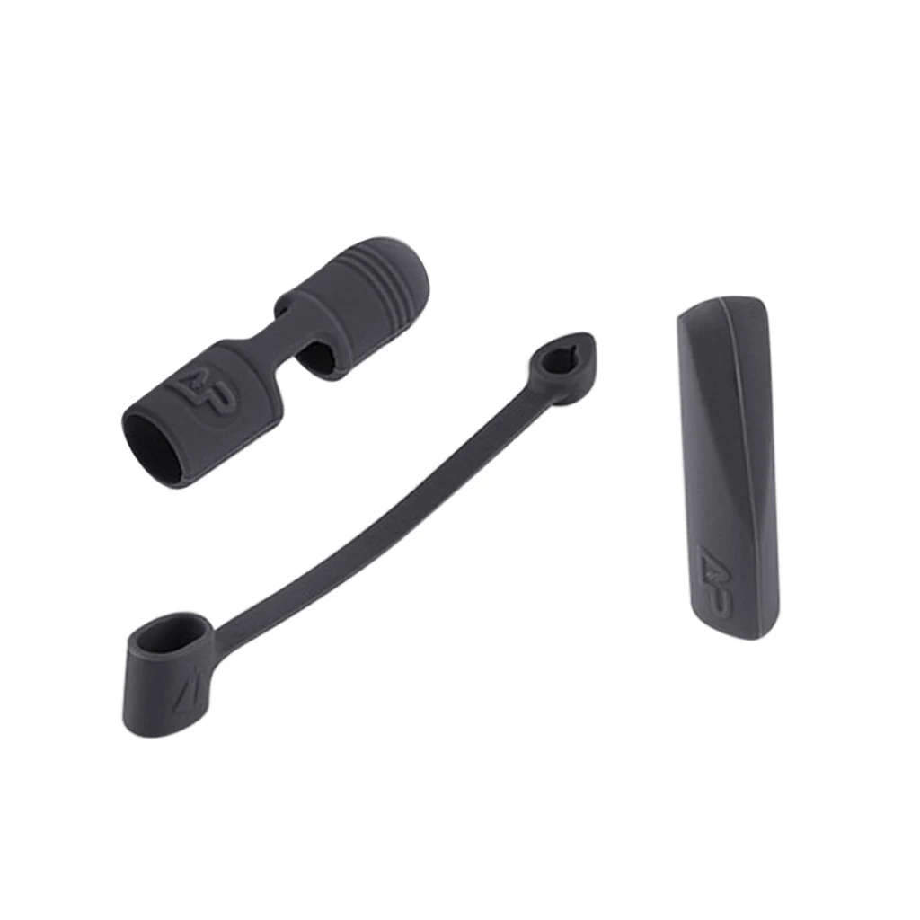 3 Pieces Silicone Protector for Apple Pencil Cap Cover Holder Charger Cable Gray