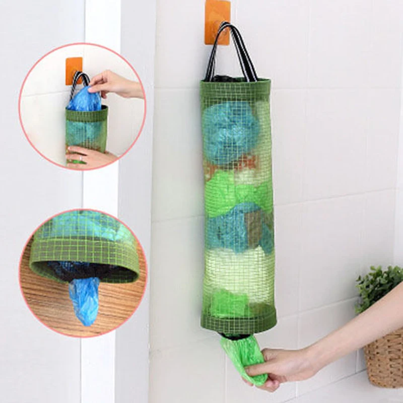 

1pc Home Grocery Storage Bag Holder Wall Hanging Bag Kitchen Storage Bag Dispenser Plastic Kitchen Organizer High Quality
