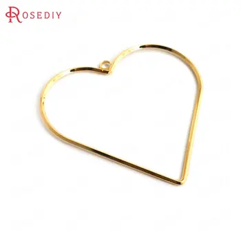 

(34860)10PCS 50x53MM 24K Gold Color Brass Big Heart Shape Charms Pendants High Quality Diy Accessories Jewelry Findings