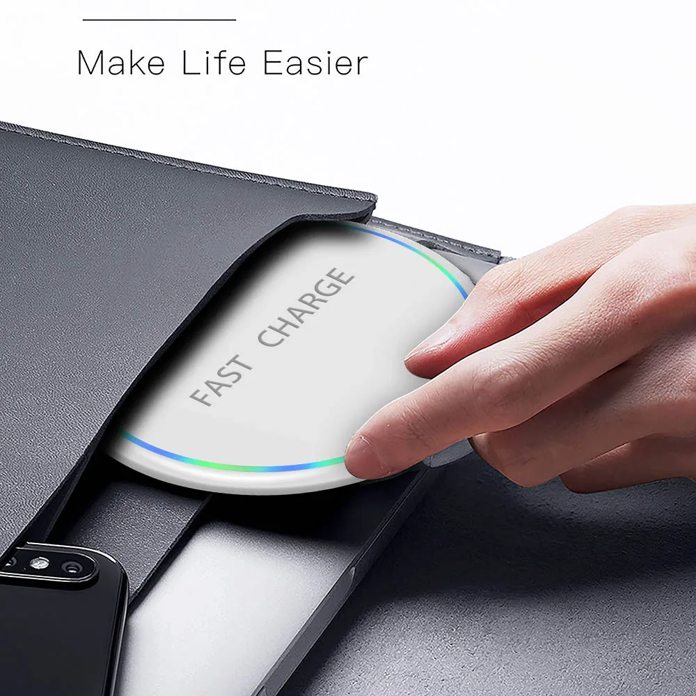 FDGAO Qi Wireless Charger 10W Phone Wireless Fast Charging for iphone XS MAX X XR 8 Samsung S10 S9 S8 Xiaomi Huawei Dock Charge