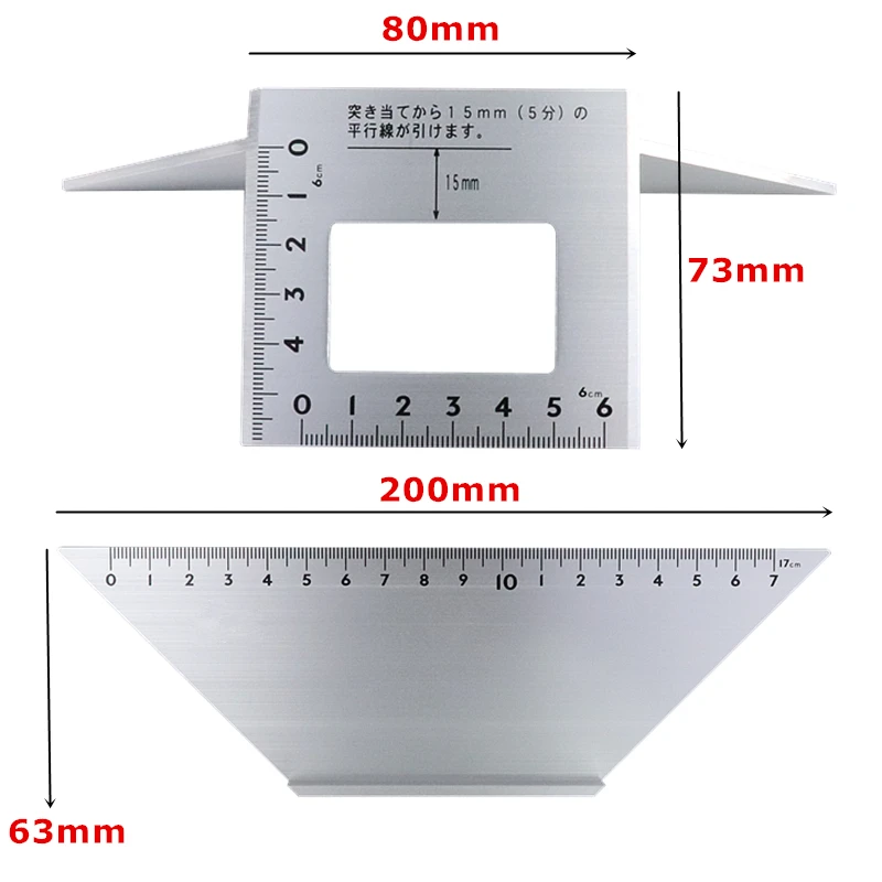 Многофункциональная квадратная угловая линейка 45 градусов 90 градусов Алюминиевый сплав транспортир Столярный манометр деревообрабатывающие измерительные инструменты