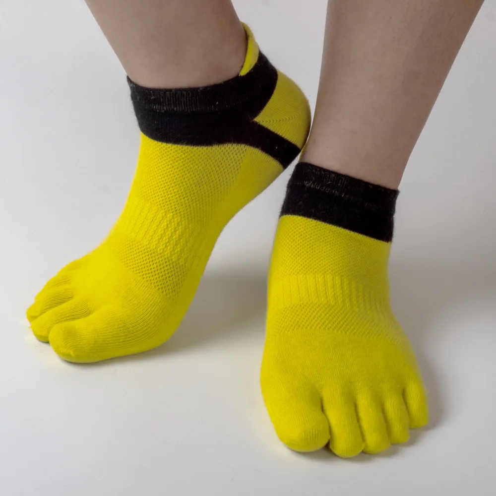 

3 Pairs Men Socks Fashion Casual Five Toes Cotton Mesh Breathable Solid Color Pure Soft Comfortable Socks