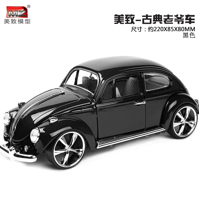  MZ 1:18 Alloy Retro Classic Beetle Car Model Mini Car Toys Table Decor Model 2010A