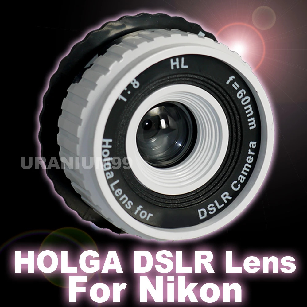 

Holga DSLR Lens HL-N for Nikon Digital Camera D3100 D3000 D700 D90 D5100 D5000 D7000 F Lomo Lomography ( White Color )
