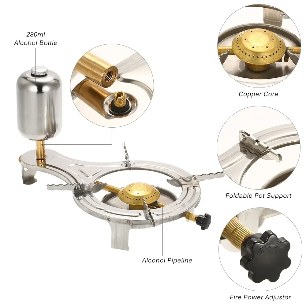 Портативный открытый жидкости спиртовая горелка Нержавеющая сталь Кемпинг Пеший Туризм дровах дровяная печь мини Пикник Пособия по кулинарии плита