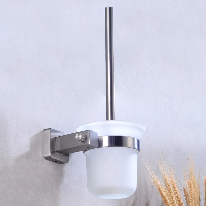 Toilet Brush Holder Stainless Steel Detachable Toilet Brush Holder Set Glass Cup Wall Mounted Bath Cleaning Tool Brush Holder Toilet Brush Holder Stainless Steel Detachable Toilet Brush Holder Set Glass Cup Wall Mounted Bath Cleaning Tool Brush Holder