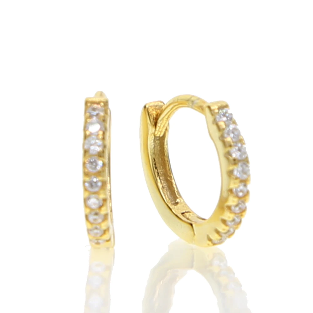 

classic design simple silver jewelry girl women tiny small round circle micro pave cz clip on 925 sterling silver circle earring