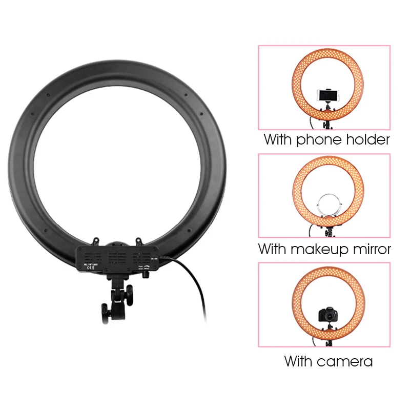 spash RL-18 LED Ring Light Photography Lighting with Tripod Makeup Mirror 240 LEDs Dimmable 5500K C