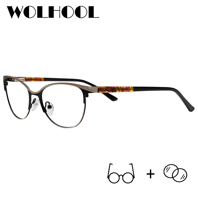 Metal Prescription Glasses Women Photochromic Myopia Progressive Blue Light Blocker Optical Oval Eyeglasses |