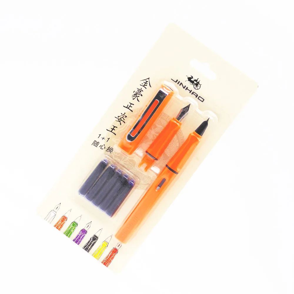 Роскошные качественные 5 шт синие чернила Jinhao набор цветов 0,38/0,5 мм авторучка студенческие офисные канцелярские принадлежности чернильные ручки для письма - Цвет: Orange