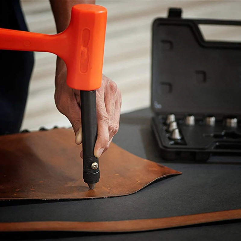 Interchangable Hollow Hole Punch Set with Handle Heavy Duty 10 Pcs Large AI88 | Инструменты