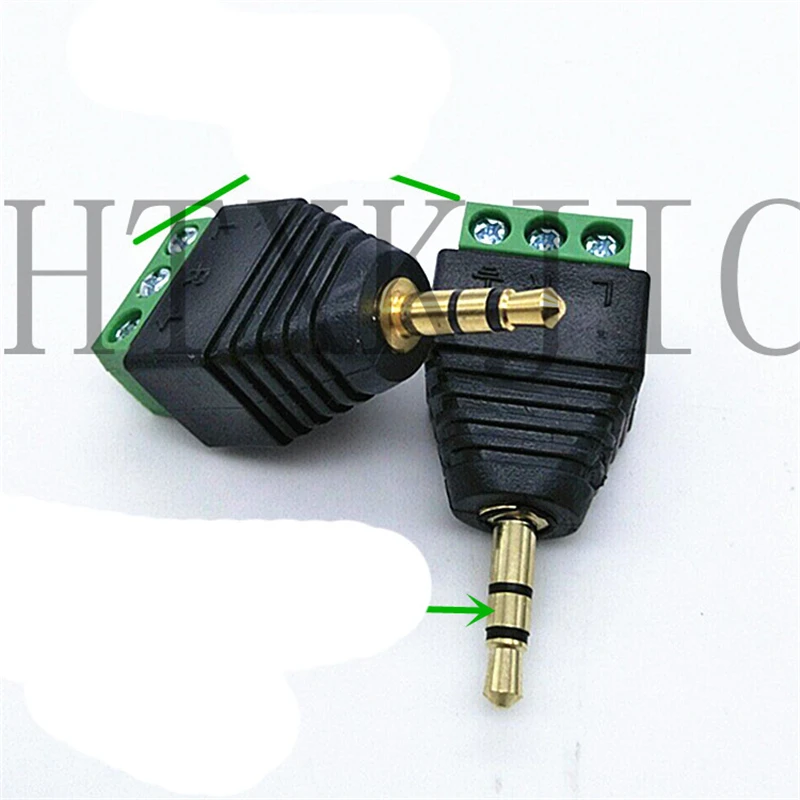 3.5mm 3ploe 1/8 Inch Stereo Male Plug to AV Screw Video Balun Terminal