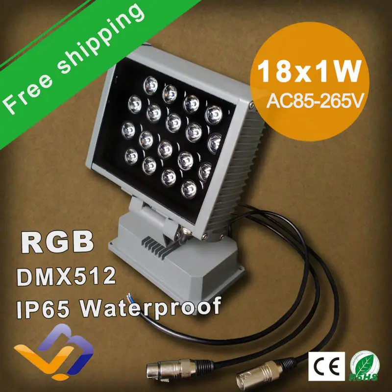 

FreeShipping 2pcs/lot RGB 18W Led Flood Light Waterproof Project Lamp use for Street Lighting Gardan Lighting Outdoor Lighting