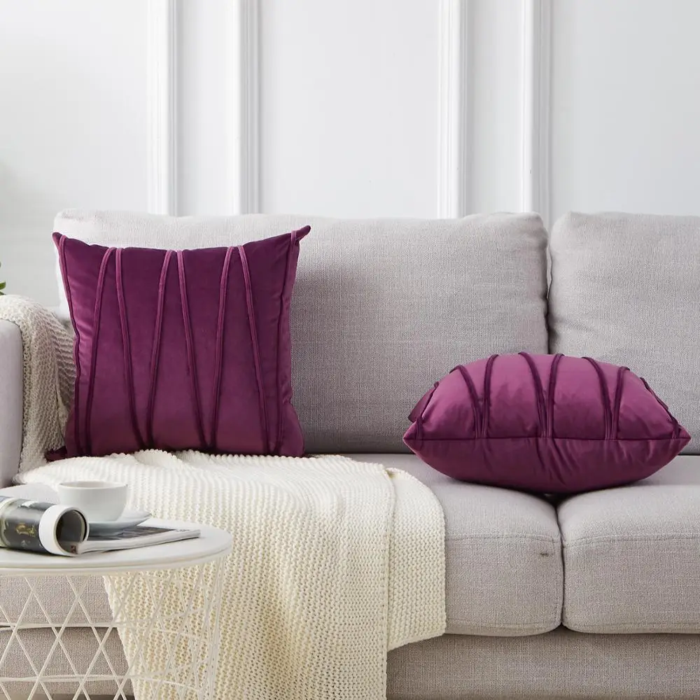 Topfinel мягкие роскошные бархатные полосатые наволочки для подушек, однотонные декоративные наволочки для дома, дивана, стула, Декор 45x45 см