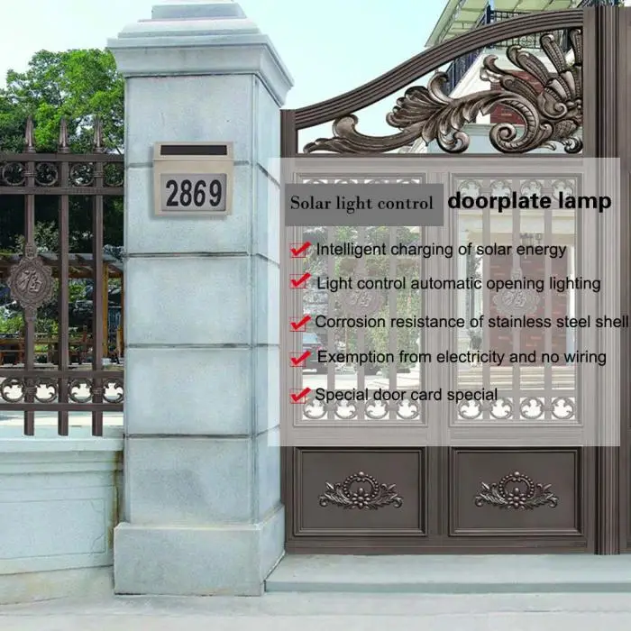 Lâmpada de Parede ao ar Energia Solar Leds Iluminação Doorplate Livre Casa Números 88 Wwo66 Luz 3 11 Energia solar luz 3 leds iluminação doorplate