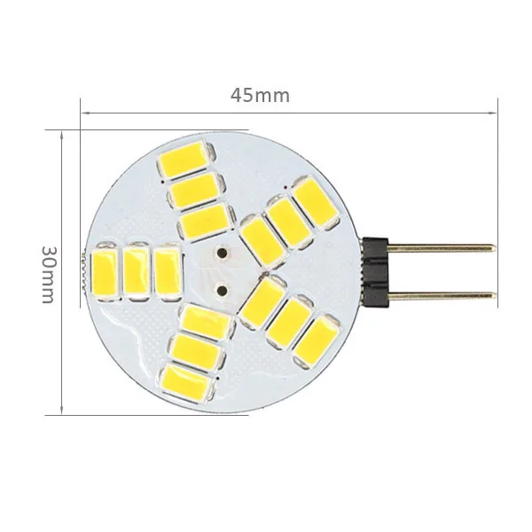 Высокая Мощность g4 AC DC 12 V Светодиодный светильник 5 Вт 5730SMD заменить галогенные лампы 180 Угол луча СВЕТОДИОДНЫЙ лампы