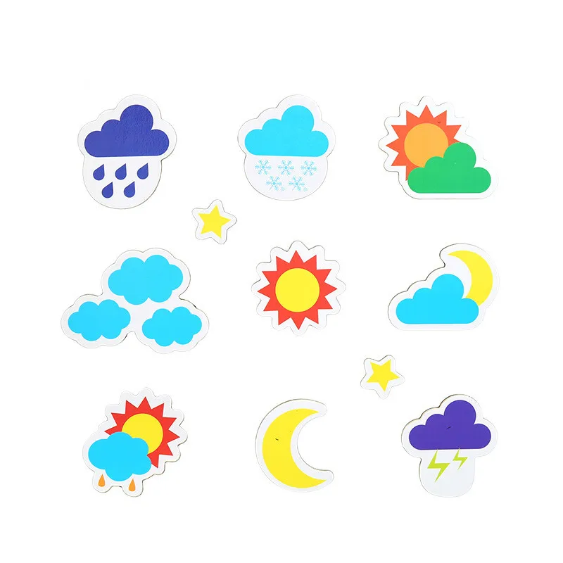 

Wooden Puzzle Refrigerator Magnet Fridge Stickers Weather Cognition Kids Toys for Children Baby Educational Toys