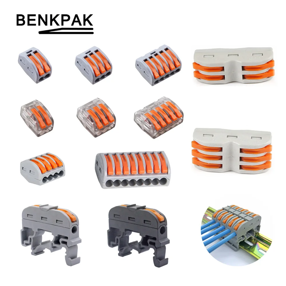 

(30-50)PCS/LOT WAGO Type Universal Compact Wiring Terminal Block,Mini Fast Connector Push-in Conductor,222-412 Wiring Conductor