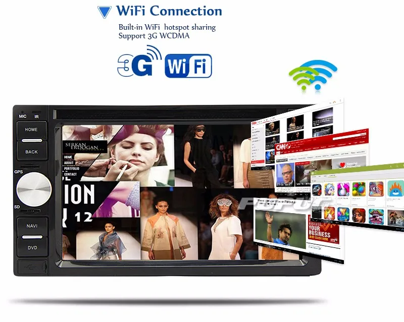 Discount 2din Android 5.1.1 Car DVD player GPS+Wifi+Bluetooth+Radio+Quad Core+Capacitive Touch Screen+car pc+aduio+Steering wheel control 21