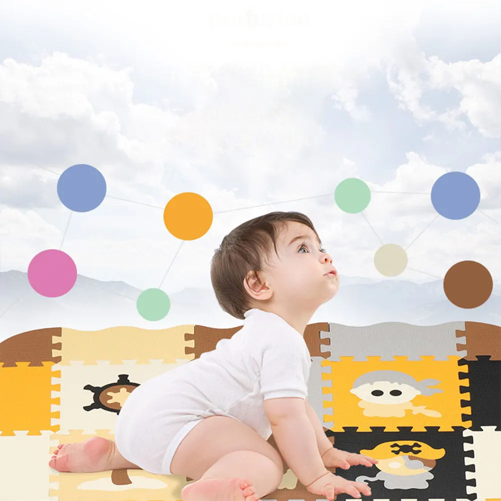 Детский мультяшный пенный игровой коврик-головоломка с забором-блокирующий коврик для ползания с 23 пена для напольной плитки для детей