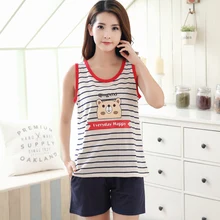 Брендовые новые хлопковые женские пижамные комплекты пижамы в полоску с героями мультфильмов Милая женская пижама для девочек Женская Пижама пижамы Женская домашняя одежда