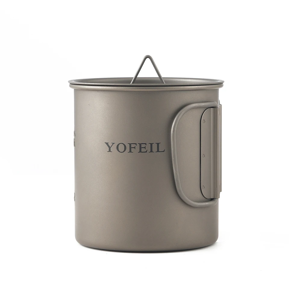 Camping Titanium Cup 450 мл Titanium Mug Camping Cup Военная бытовая туристическая посуда Чайник туристическая посуда Уличная кулинария Набор посуды для пикника Походные принадлежности Чайник Туристические принадлежнос