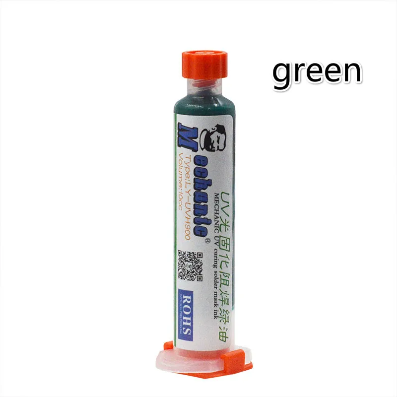 

1Pc Green UV Curable Solder Mask 10CC For PCB BGA Circuit Board Protect Soldering Paste Flux Cream Welding Fluxes Oil