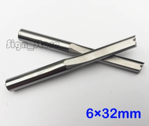 Retos das Flautas Cortadores de Madeira Contínuo do Roteador do Cnc do Carboneto Cortadores do Roteador Peças Dois Bocados Bocado 5 6*32mm