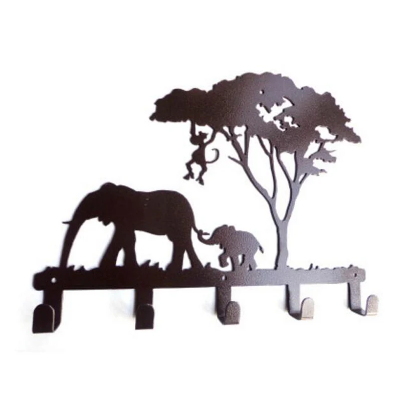  Unique Elephant Design Metal Robe Hook Decorative 5 Coat Hooks Hat/Bag/Clothes Kitchen Bathroom Wal - 32735959417