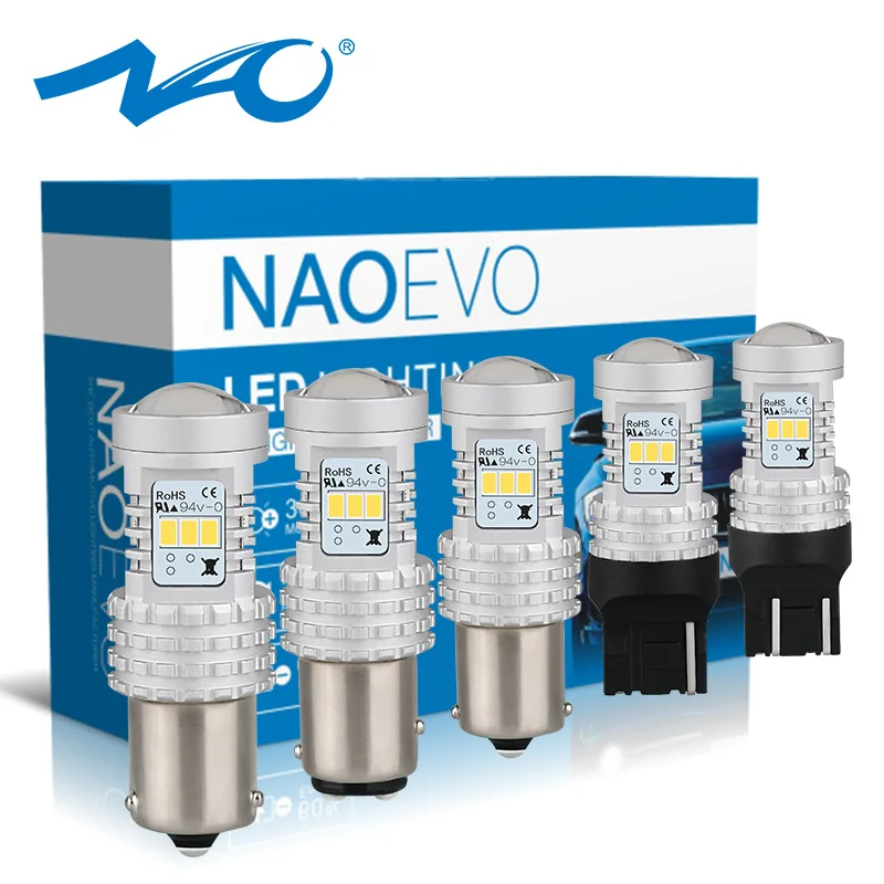 Светодиодный фонарь NAO P21W BA15S BAU15S T20 P21/5 Вт поворотный стоп-сигнал 1400lm W21 5 W21W 7440 7443