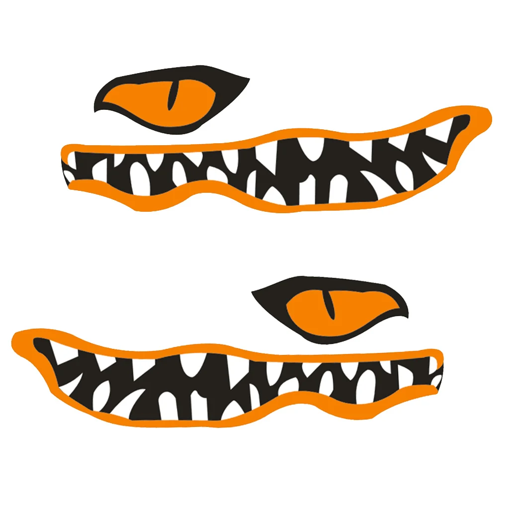 New Vinyl Decal 1 Pair River Monster Mouth & Eye Decal Stickers for Kayak Canoe Boat Car Truck Yaht Dinghy Window Decoration