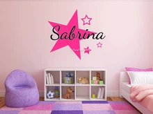 Personalized Stars Name Monogram Wall Stickers Decor Girls Bedroom Vinyl Wall Decal Graphics Bedroom Home Design