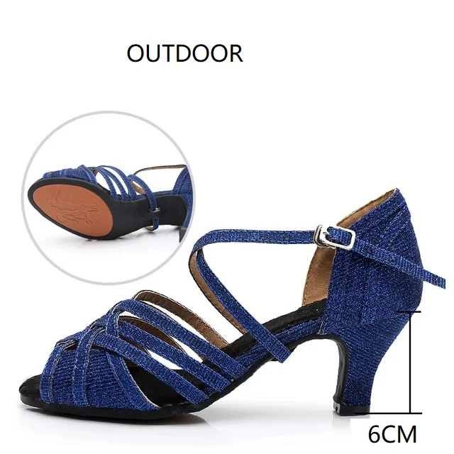 Кроссовки; обувь для латинских танцев; женская обувь для взрослых; Новинка; Обувь для бальных танцев; спортивная обувь для бальных танцев; женская обувь с мягкой подошвой - Цвет: outdoor blue 6 cm